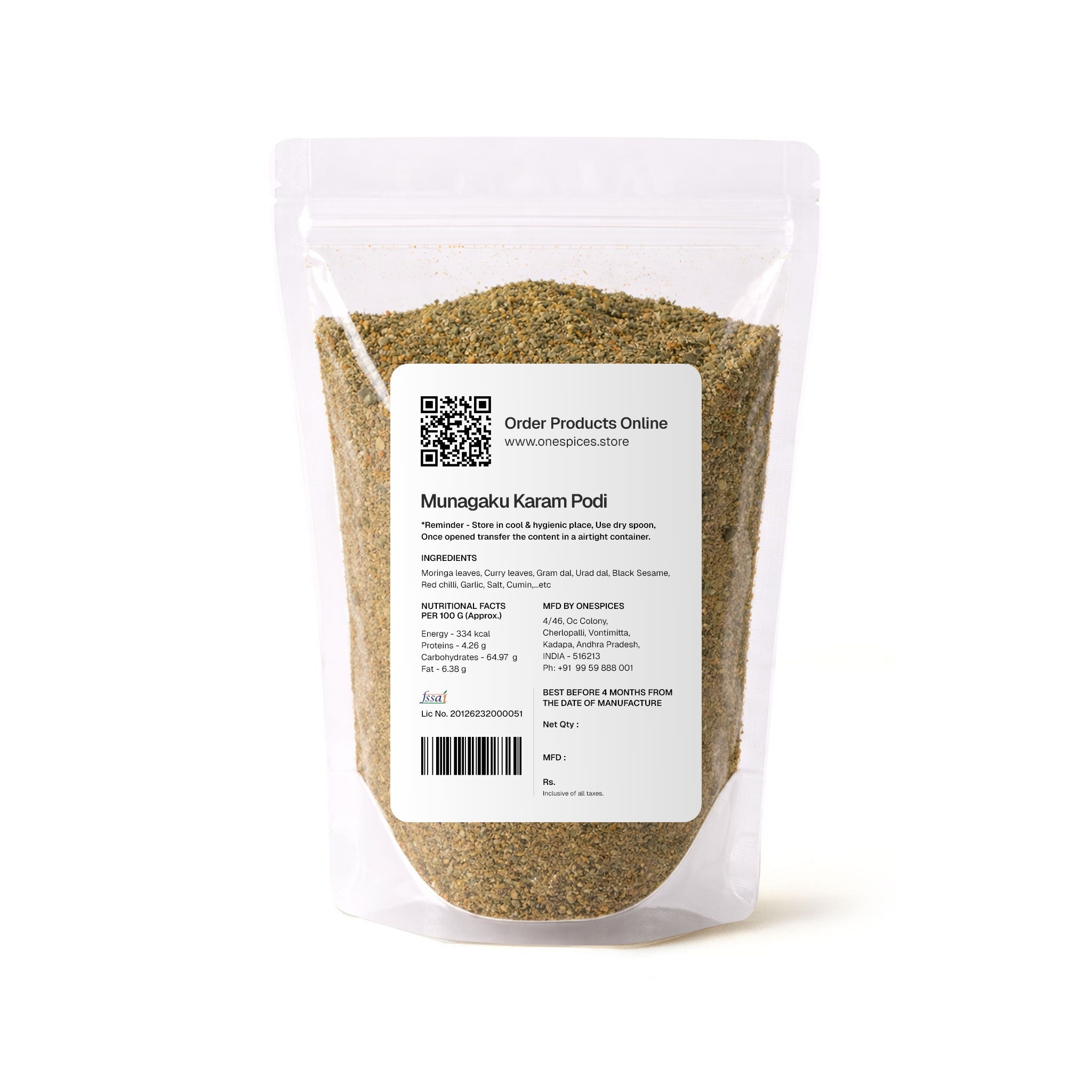 Munagaku Karam Podi - One Spices Flavours of Nature