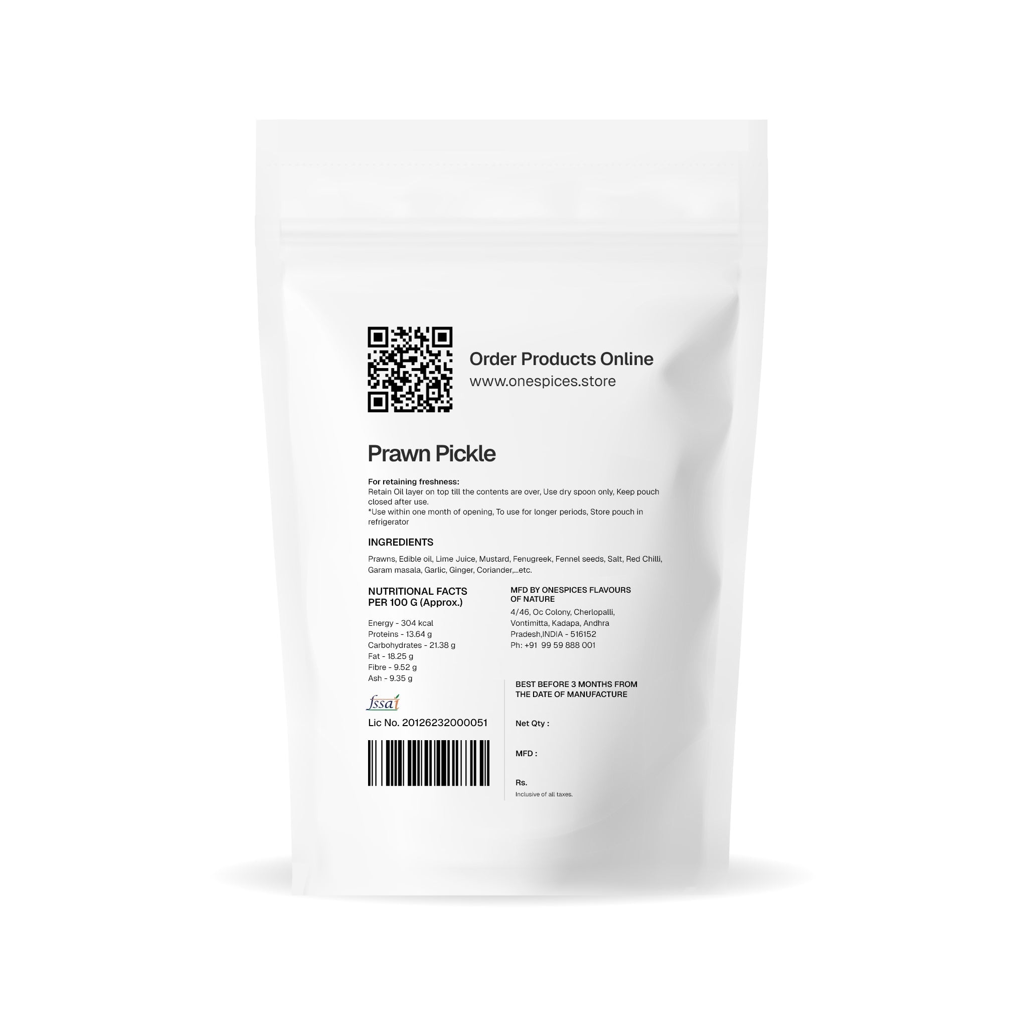 Prawn Pickle - One Spices Flavours of Nature